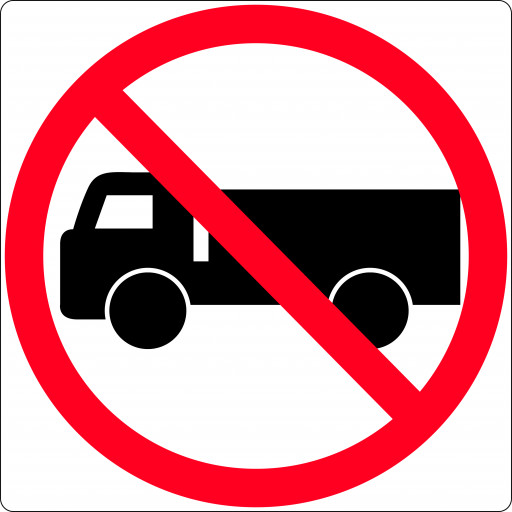 1200x1200mm - Class 1 - Aluminium - Trucks Prohibited (R6-10-2C)