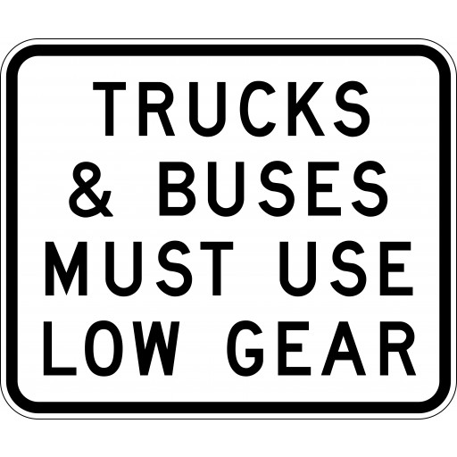 1200x1000mm - Class 1 - Aluminium - Trucks & Buses Must Use Low Gear (R6-22A)