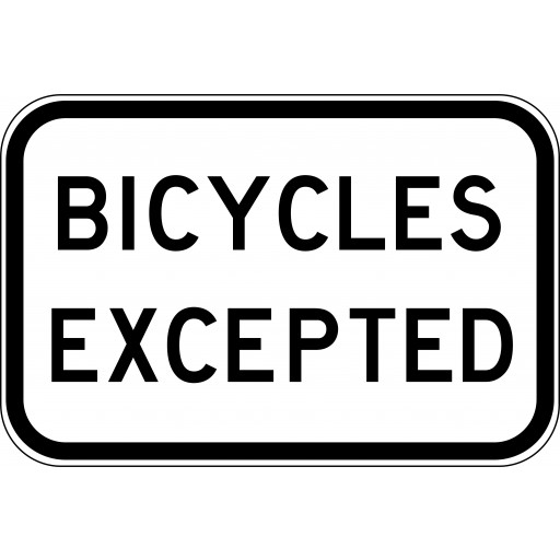 450x300mm - Class 1 - Aluminium - Bicycles Excepted (R9-3A)