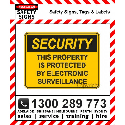SECURITY THIS PROPERTY IS PROTECTED Metal / Poly / Self Stick Vinyl