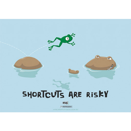 594x420mm - Laminated Safety Poster - Shortcuts are Risky (SP1026)