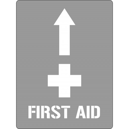 600x450mm - Poly Stencil - First Aid With Arrow (ST1209)