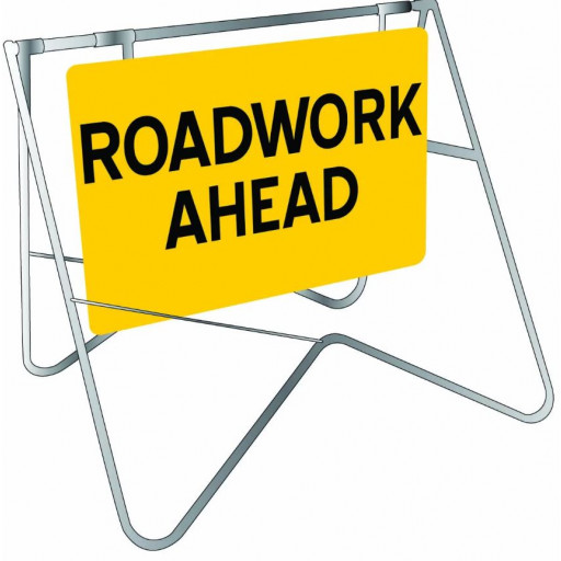 900x600mm - Swing Stand and Sign - Roadwork Ahead (STD500)