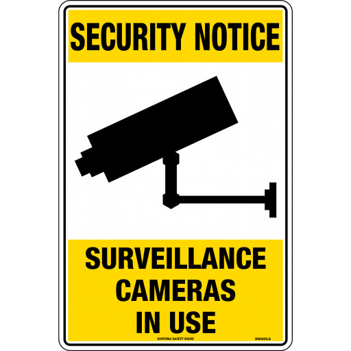 450x300mm - Metal - Security Notice Surveillance Cameras In Use (SW021LSM)