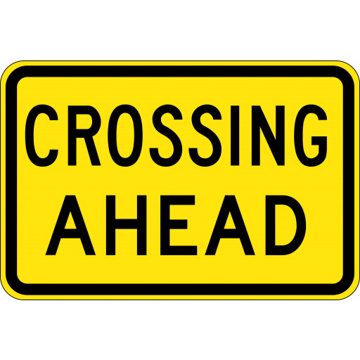 750x500mm - Aluminium - Class 1 Reflective - Crossing Ahead (For Use Only With W6-3) (W8-22B)