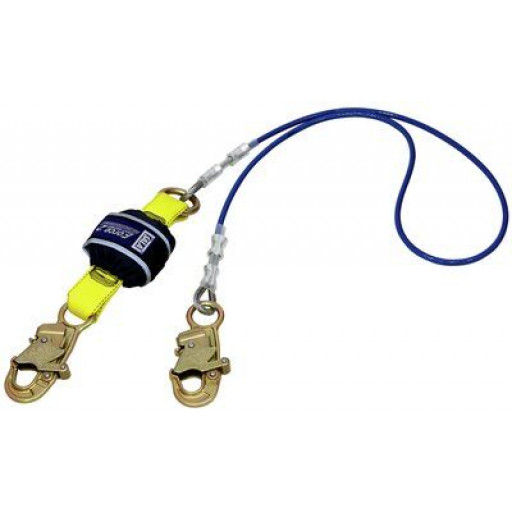 3M DBI SALA Force2 Shock Absorbing Lanyards Wire Cable Single Tail PVC Coated 2.0m overall length