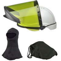 Elliotts ARCSAFE Elvex Arc Face Shield with Chinguard KIT 3 Visor Holder, Hard Hat, Eyewear, Balaclava & Kit Bag Flash Switching Electrical Welding Safety (FS20ARC10KIT3)