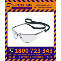 Fuse Gun Metal Grey Frame Clear Lens Hard Coat Safety Glasses