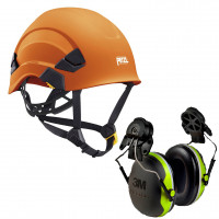 Petzl Vertex AS/NZ 1801 Compliant Helmet Orange (A010AA04) & 3M Earmuffs X4P3G/E