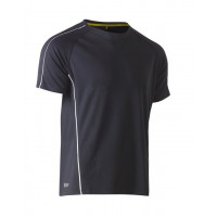 Bisley Cool Mesh Tee Charcoal with reflective piping