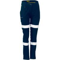 Bisley Womens Taped Stretch Cotton Pants Navy