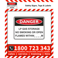 DANGER LP GAS STORAGE 450x600mm Metal