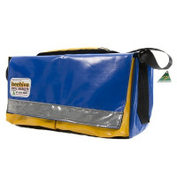 Beehive Double Base Vinyl Tool Bag with reflective tape on the lid flap