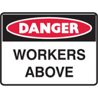 Danger Workers Above 600X450 Metal