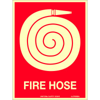 180x240mm - Self Adhesive - Luminous - Fire Hose (With Picto) (LU708DA)