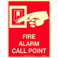 180x240mm - Self Adhesive - Luminous - Fire Alarm Call Point (With Picto) (LU711DA)