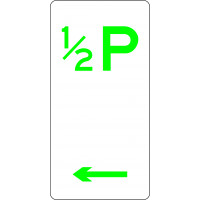 225x450mm - Aluminium - 1/2 Parking (Left Arrow) (R5-16(L))