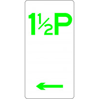 225x450mm - Aluminium - 1 1/2 Parking (Left Arrow) (R5-17(L))