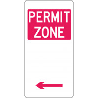 225x450mm - Aluminium - Permit Zone (Left Arrow) (R5-22(L))