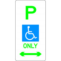 225x450mm - Aluminium -P Disabled Parking Only (Double Arrow) (R5-31(D))