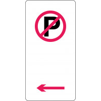 225x450mm - Aluminium -No Parking (Left Arrow) (R5-40(L))