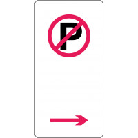 225x450mm - Aluminium -No Parking (Right Arrow) (R5-40(R)