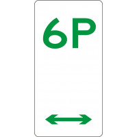 225x450mm - Aluminium - 6 Hour Parking  (Double  Arrow) (R5-6(D))