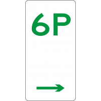 225x450mm - Aluminium - 6 Hour Parking  (Right  Arrow) (R5-6(R)