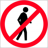 300x300mm - Class 1 - Aluminium - Pedestrians Prohibited (R6-15A)