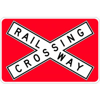 1200x800mm - Class 1 - Aluminium - Raiway Crossing (R6-25A)