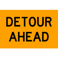 900x600mm - Metal - Class 1 Reflective - Detour Ahead (SG506)