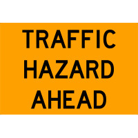 900x600mm - Metal - Class 1 Reflective - Traffic Hazard Ahead (SG508)