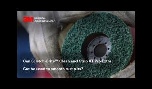 Can Scotch-Brite™ Clean and Strip XT Pro Extra Cut be used to smooth rust pits?