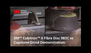 3M™ Cubitron™ II Fibre Disc 982C vs Cupstone Grind Demonstration